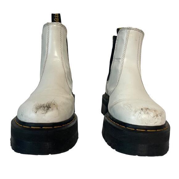 Dr. Martens 2976 Chelsea Platform Boots White Smooth Leather 1.5″ Platform EU 42 - Picture 7 of 10